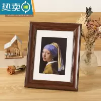 敬平复古相框摆台挂墙画框装裱七寸洗照片6寸8木质框架12寸10桌面摆件 咖啡色 11寸(小12寸)[可放30.2*20.