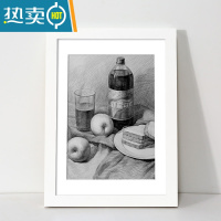 敬平相框挂墙画框装裱a3a4美术作品展示八开8k4k素描水彩框架油画外框 白色 12寸标准[可放30.5*25.4cm]