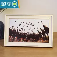 敬平长方形集体毕业照合影合照相框8 12寸照片大尺寸定制挂墙摆台框架 002珊瑚白 8*16寸[20.5*40.6厘米]