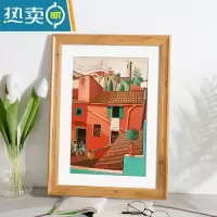 敬平相框摆台挂墙画框装裱儿童a3a4展示8寸10 12 18框架免打孔4k8开八 木纹色 12寸[可放30.5*25.4