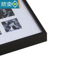 敬平48宫格相框九宫格画框定制情侣照片结婚diy摆台婚纱纪念生日礼物 黑砂纹[铝合金相框] [42宫格]40×50cm+