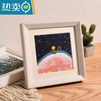 敬平高品质 实木配白色卡纸a5油画棒作品保存专用立体小画框装裱相框 白木纹(057斜面) 放A4作品-卡纸开孔(20*2