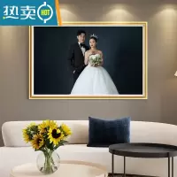 敬平定制婚纱照相框放大挂墙洗照片加全家福相片打印主结婚照挂画制作 香槟金 40寸(70*100cm 横竖通用)