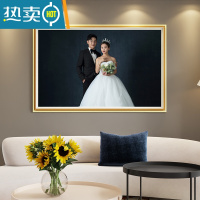 敬平定制婚纱照相框放大挂墙洗照片加全家福相片打印主结婚照挂画制作 香槟金 36寸(60*80cm 横竖通用)