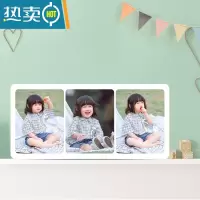 敬平水晶摆台定制婚纱照儿童相册创意洗照片做成宫格相框简约情侣宝宝 20✖43厘米 [简约三联] [简约.创意.超大尺寸]