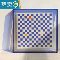 敬平亚克力透明画框洗照片做成相框摆台海报装裱挂墙创意摆件托盘收纳 布里思托蓝-高透3mm+可摆可挂 外框55*55cm