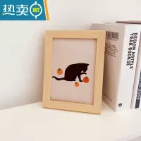 敬平ins风万事胜意小相框画 暖心文字摆台画卧室桌面装饰摆件学生礼物 7-75 7寸复合实木原木色框+油画布画芯