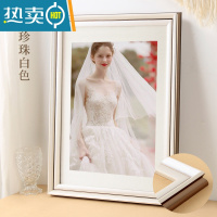 敬平大相框装裱画框现代简约定制任意尺寸挂墙24寸4K拼图框外框16寸30 珍珠白色 12寸挂式[可放30.5*25.4c