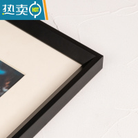 敬平胡桃色大相框挂墙实木画框装裱A3A4纸油画4k8k八开24寸16木质框架 黑色 30寸[50.8*76.2厘米]挂墙