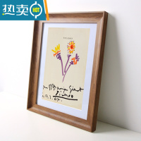 敬平美式大尺寸复古挂墙相框装裱画框定制20寸4K5075柚木色16寸像框 柚木色 12寸挂墙[可放25.4*30.5cm