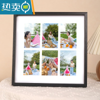 敬平七夕情人节礼物九宫格相框洗照片定制diy情侣纪念册打印摆台画框 款式二30*30cm 黑色画框+礼盒礼袋包装