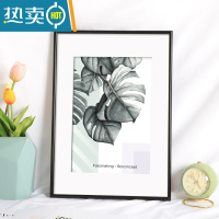 敬平简约铝合金相框挂墙画框装裱窄边A4a3海报4开8k拼图20寸16金属架 圆面款-典雅黑 20寸挂墙[可放40.6*5