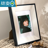 敬平木质相框摆台6寸7寸8寸定制洗照片做成画框放大挂墙儿童摆件相册 双色黑白 小12寸[挂摆两用]内径20.3*30.3