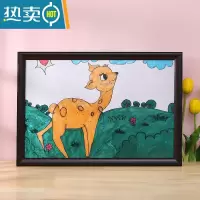 敬平现代简约儿童画框装裱挂墙a4A3相框定制4k8开16k美术素描展示框架 1205-红木色 [可放33*33CM]横竖