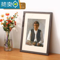 敬平实木相框挂墙装裱4k开8K拼图照片海报a4A3原木画框木质大尺寸外框 黑木纹 14寸挂墙[内径27.9*35.4cm