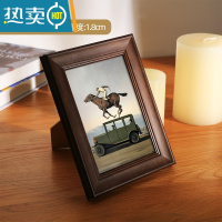 敬平复古小相框洗照片摆台A4实木装裱画框架相片挂墙7寸6六8七5定制a3 长方形咖啡色 7寸摆挂两用(注意区分长方形