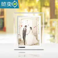 敬平现代简约水晶玻璃摆台摆件相框5 6 7 8 10寸横竖通用影楼宝宝画框 水晶 6寸 洗照片