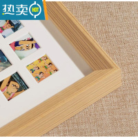 敬平画框九宫格diy相框定制实木挂墙情侣闺蜜生日七夕创意礼物 原木色实木框 25宫格[相框38*38cm]