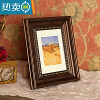敬平美式复古绿小相框摆台高级感5寸6寸7寸8寸10寸12相框挂墙打印照片 复古咖啡 16寸[挂墙]内径30.3*40.5