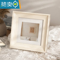 敬平复古相框摆台挂墙洗照片正方形6寸七小画框展示桌面摆件定制ins风 复古白 5寸[挂摆两用]可放8.9*12.7厘米