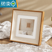 敬平复古相框摆台挂墙洗照片正方形6寸七小画框展示桌面摆件定制ins风 白木色 10寸[挂摆两用]可放20.3*25.3厘