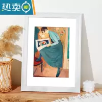 敬平美式复古相框挂墙装裱大尺寸8K开4k木质素描画框12寸16框架A3a4纸 945-亮白色 18寸挂墙[可放尺寸35.