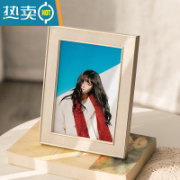 敬平欧式简约桌面相框摆台创意5寸6寸7寸8寸10寸装饰摆件像框A4寸画框 圆边米白 6寸(可放10.2*15.2cm)横