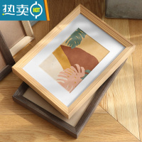 敬平实木相框挂墙A4a3 16寸20寸4开8k画框装裱外框定制任意尺寸拼图框 深木纹 16寸[放30.5*40.6cm]
