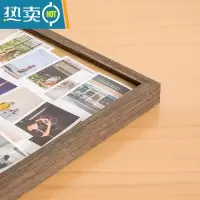 敬平实木diy拍立得画框情侣闺蜜洗照片做成挂墙相框手工生日摆台摆件 棕褐色 海报24寸[40.4*60.6cm]挂墙