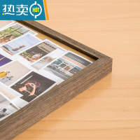 敬平实木diy拍立得画框情侣闺蜜洗照片做成挂墙相框手工生日摆台摆件 棕褐色 28寸[50.2*70.2cm]挂墙