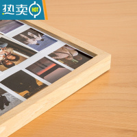 敬平实木diy拍立得画框情侣闺蜜洗照片做成挂墙相框手工生日摆台摆件 原木色 海报24寸[40.4*60.6cm]挂墙