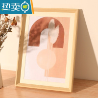 敬平画框装裱a4挂墙a3大相框裱画4K素描油画外框8K实木色定制任意尺寸 实木色 4K[内径38*53]挂墙