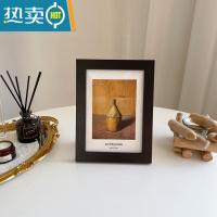敬平ins风简约艺术画相框7寸桌面摆件卧室装饰画家居背景装饰品可挂墙 黑色相框+黄色瓶子 7寸
