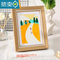 敬平小清新相框摆台6七7寸8儿童照片10创意摆件装裱a4A3画框挂墙像架5 米黄色 14寸挂墙[可放28*35.4cm]