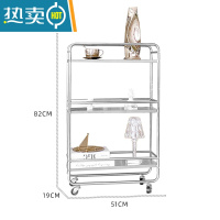 敬平中古多层不锈钢ins小推车窄款夹缝收纳架移动茶边几置物架