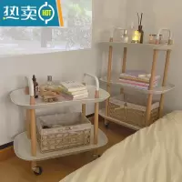 敬平ins风简约移动推车收纳置物架宿舍出租房床头置物整理车塑料+金属