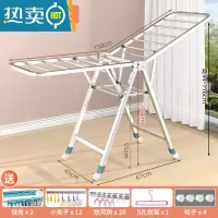 敬平不锈钢晾衣架落地折叠卧室内阳台凉衣架家用婴儿晾衣架晒被子器 标准升级1.5米二层[15mm方管]❤️轮子 大