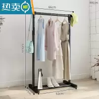 敬平简易晾衣架落地杆卧室内折叠阳台挂衣服晒被子器不锈钢家用户外 60cm黑-[儿童款]