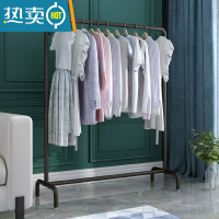 敬平衣架落地卧室挂衣架收纳家用简约衣帽架阳台晾衣架加粗铁艺衣服架 加粗 长120*宽40*高130 黑色无板