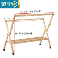 敬平晾衣架落地折叠室内室外家用晒被子阳台户外升降双杠伸缩晾衣器 香槟金-单边升降[带托盘1.5米防风脚+滚轮] 大