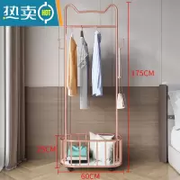 敬平轻奢衣帽架卧室家用衣服架子落地挂衣架客厅简约多功能网红晾衣架 猫耳衣帽架[玫瑰金]