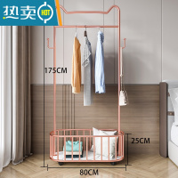 敬平轻奢衣帽架卧室家用衣服架子落地挂衣架客厅简约多功能网红晾衣架 猫耳衣帽架[玫瑰金]大号