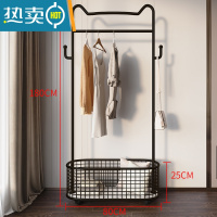 敬平轻奢衣帽架卧室家用衣服架子落地挂衣架客厅简约多功能网红晾衣架 猫耳衣帽架[哑光黑]网格大号