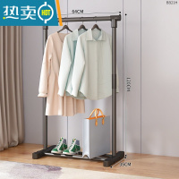 敬平简易落地卧室折叠家用晾衣服杆室内阳台架子凉晒挂衣架衣柜 60cm-黑色[基础款]晾晒架