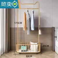 敬平轻奢衣帽架卧室家用衣服架子落地挂衣架客厅简约多功能网红晾衣架 猫耳衣帽架[香槟金]大号
