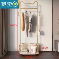 敬平轻奢衣帽架卧室家用衣服架子落地挂衣架客厅简约多功能网红晾衣架 猫耳衣帽架[香槟金]网格