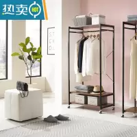 敬平落地衣架衣柜单杆简易立式卧室家用挂衣服架子开放式衣帽架晾衣架 1层衣柜衣架普通黑色(加长款)