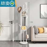 敬平轻奢衣帽架落地卧室家用衣架置物架客厅简约现代晾挂衣架简易衣架 加粗加厚升级款-白色支架[白色底座]晾晒架
