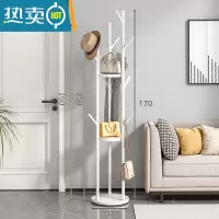 敬平轻奢衣帽架落地卧室家用衣架置物架客厅简约现代晾挂衣架简易衣架 加粗加厚升级款-白色支架[白色底座]晾晒架