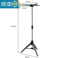 敬平卧室小型三角晾衣架落地折叠室内器家用晒衣架阳台简易挂衣架 [灰黑]高1.56米★承重18公斤(可挂27件) 大